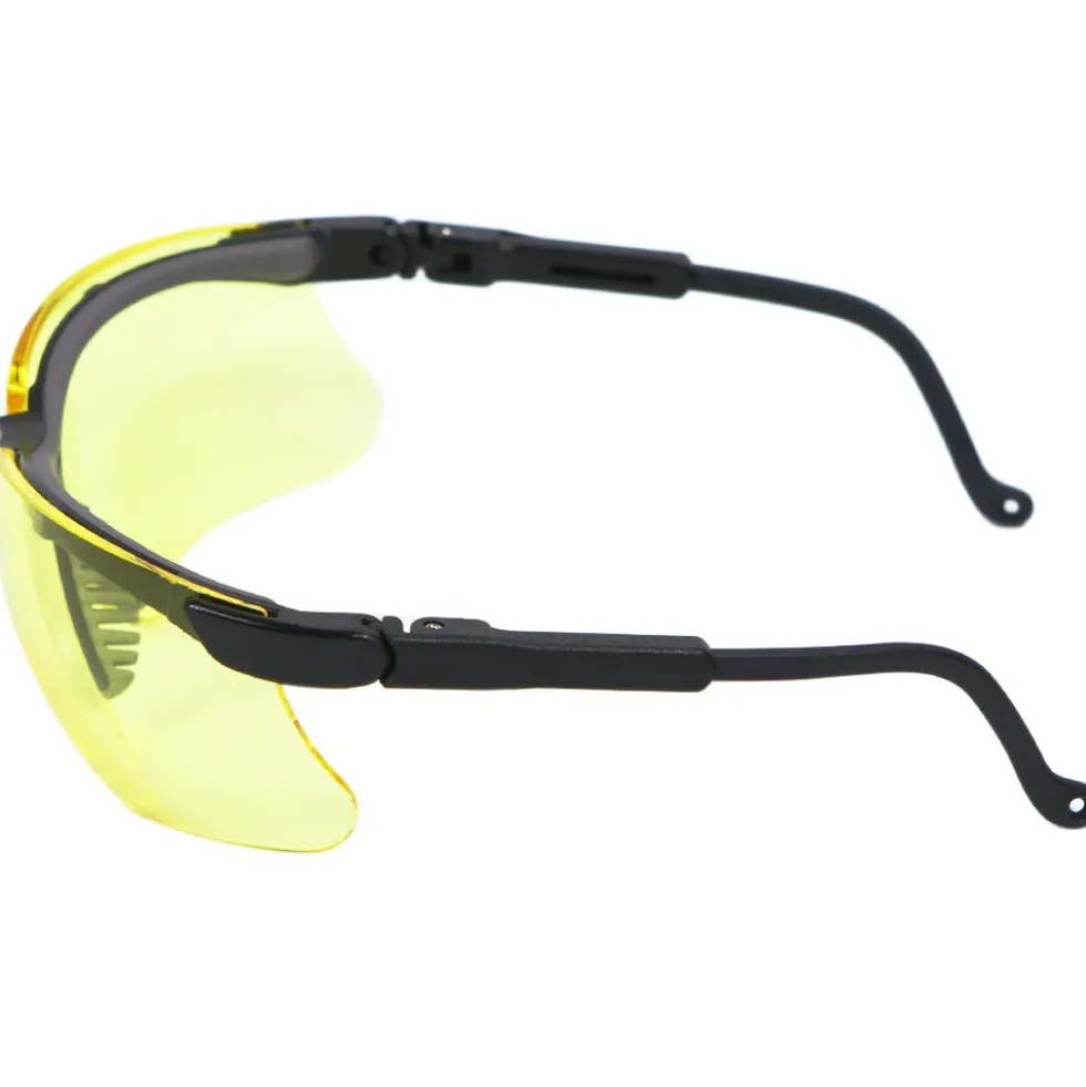 Honeywell Genesis Safety Eyewear, Black Adjustable Frame, Amber Lens, Anti-Fog Lens Coating - RWS-51025