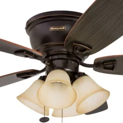 Honeywell Glen Alden Indoor Ceiling Fan with 4 Lights, Oil Rubbed Bronze, 52-Inch - 50183