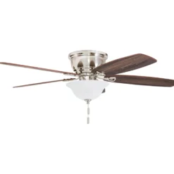 Honeywell Glen Alden Low Profile Ceiling Fan with Bowl Light, Brushed Nickel, 52-Inch - 50519