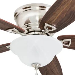 Honeywell Glen Alden Low Profile Ceiling Fan with Bowl Light, Brushed Nickel, 52-Inch - 50519