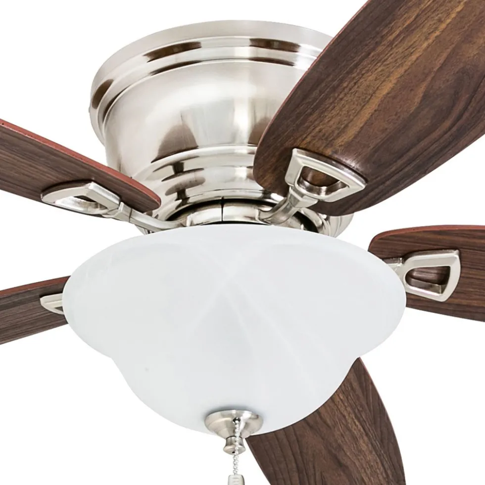 Honeywell Glen Alden Low Profile Ceiling Fan with Bowl Light, Brushed Nickel, 52-Inch - 50519