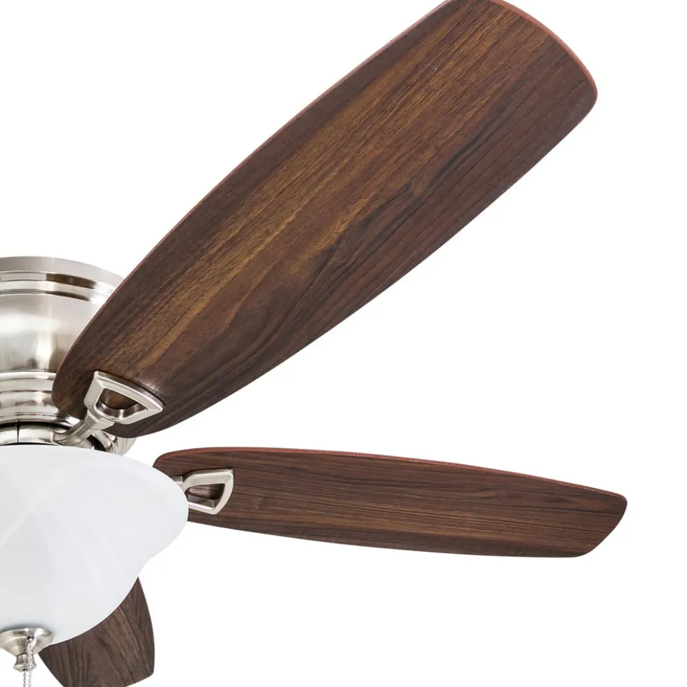 Honeywell Glen Alden Low Profile Ceiling Fan with Bowl Light, Brushed Nickel, 52-Inch - 50519