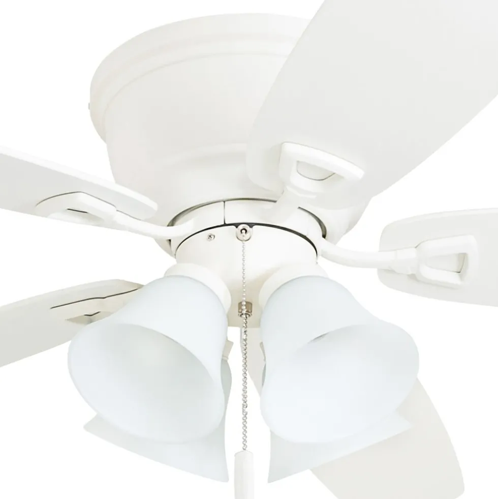 Honeywell Glen Alden Low Profile Ceiling Fan with 4 LED Lights, White, 52-Inch - 50520