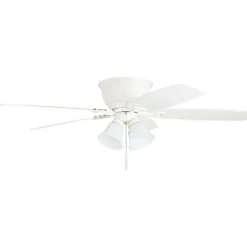 Honeywell Glen Alden Low Profile Ceiling Fan with 4 LED Lights, White, 52-Inch - 50520
