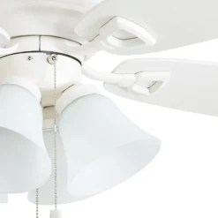 Honeywell Glen Alden Low Profile Ceiling Fan with 4 LED Lights, White, 52-Inch - 50520