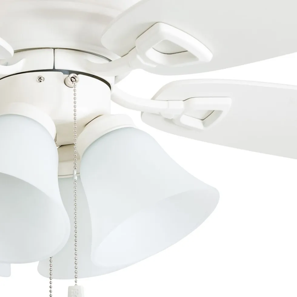 Honeywell Glen Alden Low Profile Ceiling Fan with 4 LED Lights, White, 52-Inch - 50520