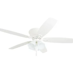 Honeywell Glen Alden Low Profile Ceiling Fan with 4 LED Lights, White, 52-Inch - 50520