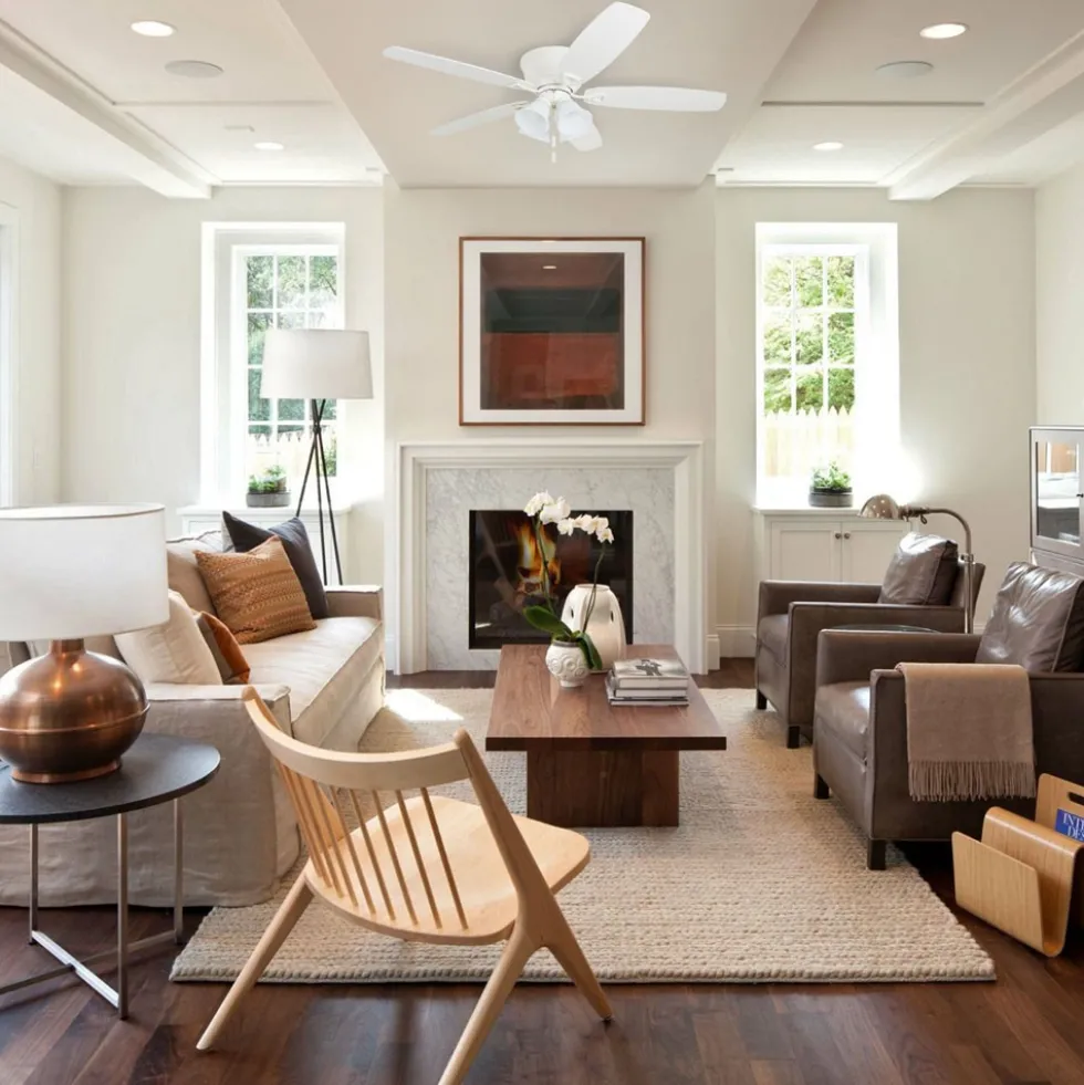 Honeywell Glen Alden Low Profile Ceiling Fan with 4 LED Lights, White, 52-Inch - 50520