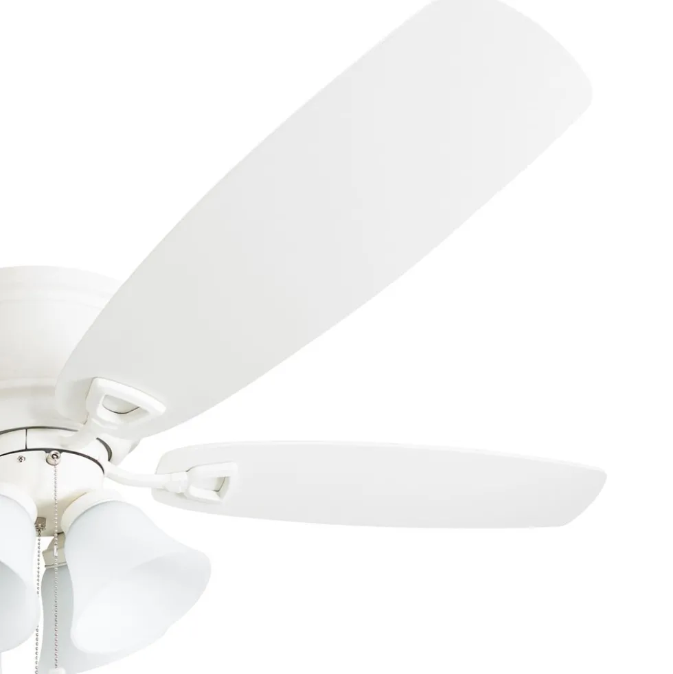 Honeywell Glen Alden Low Profile Ceiling Fan with 4 LED Lights, White, 52-Inch - 50520