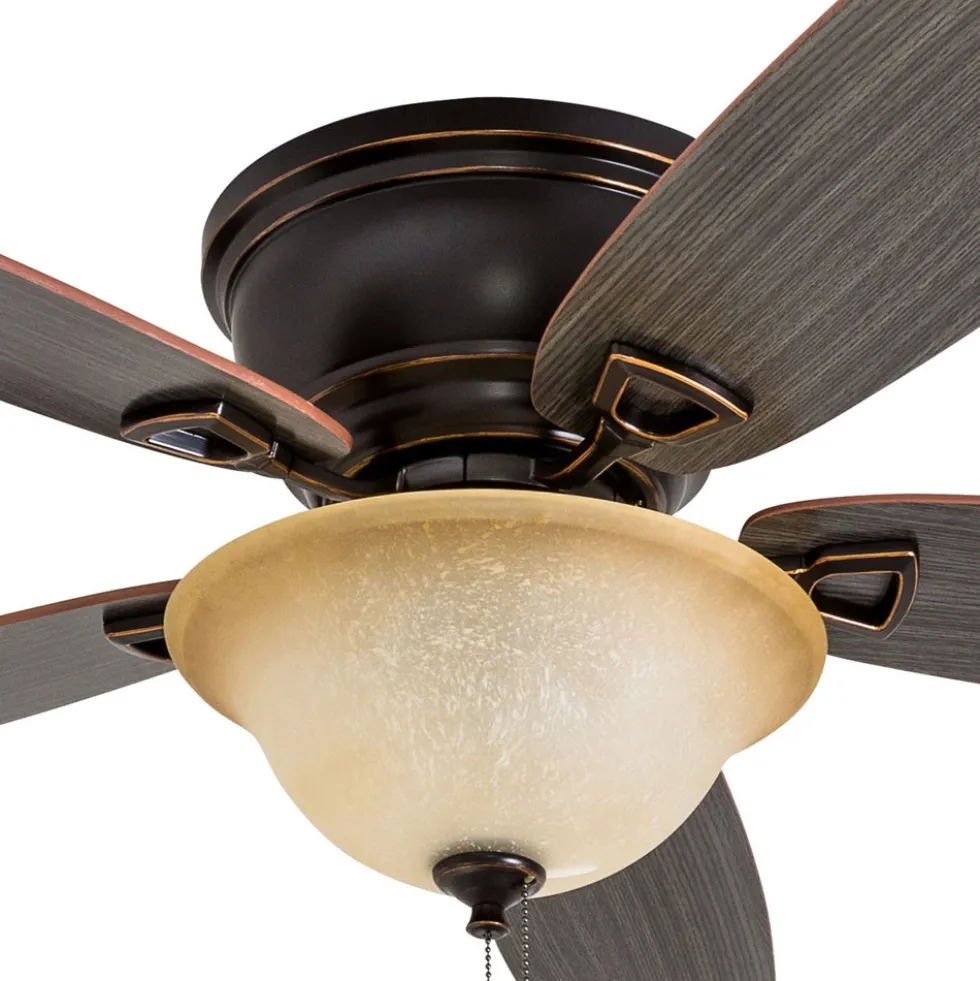 Honeywell Glen Alden Low Profile Ceiling Fan with Bowl Light, Oil Rubbed Bronze, 52-Inch - 50517