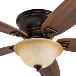 Honeywell Glen Alden Low Profile Ceiling Fan with Bowl Light, Oil Rubbed Bronze, 52-Inch - 50517