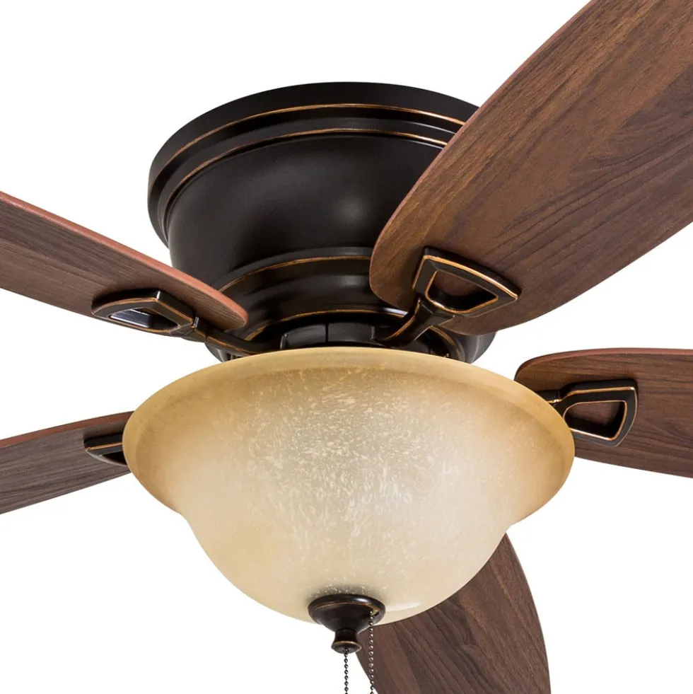 Honeywell Glen Alden Low Profile Ceiling Fan with Bowl Light, Oil Rubbed Bronze, 52-Inch - 50517