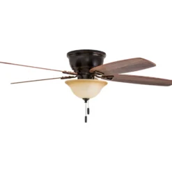 Honeywell Glen Alden Low Profile Ceiling Fan with Bowl Light, Oil Rubbed Bronze, 52-Inch - 50517