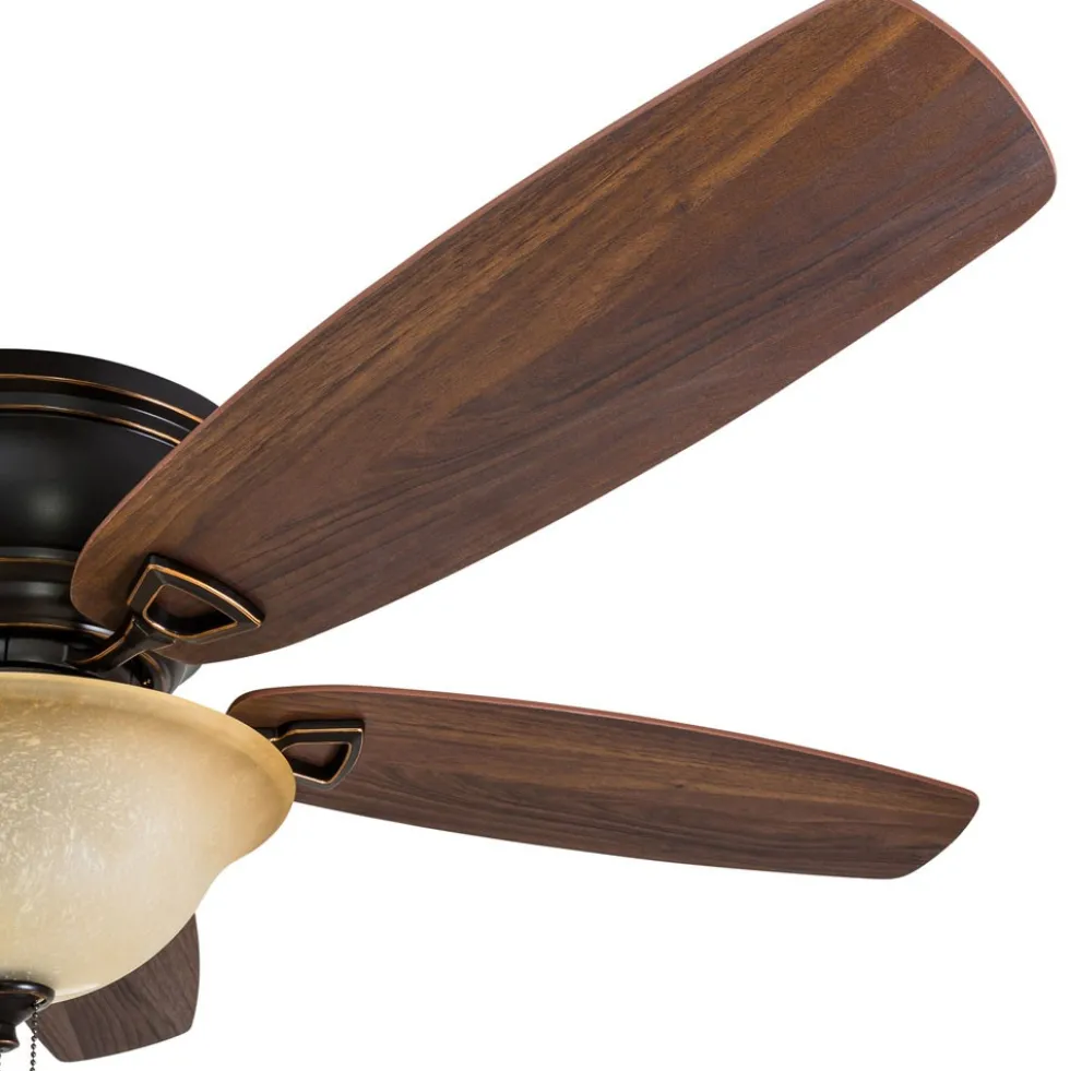 Honeywell Glen Alden Low Profile Ceiling Fan with Bowl Light, Oil Rubbed Bronze, 52-Inch - 50517