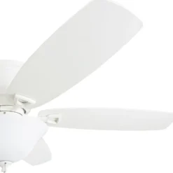Honeywell Glen Alden Low Profile Ceiling Fan with Bowl Light, White, 52-Inch - 50518