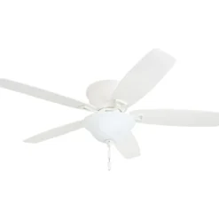 Honeywell Glen Alden Low Profile Ceiling Fan with Bowl Light, White, 52-Inch - 50518