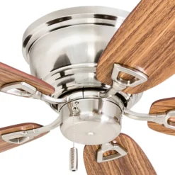 Honeywell Glen Alden Low Profile Hugger Ceiling Fan, Brushed Nickel, 52-Inch - 50515