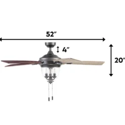 Honeywell Glencrest Indoor and Outdoor Ceiling Fan, Iron, 52-Inch - 51653