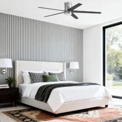 Honeywell Graceshire Ceiling Fan with Light, 60 Inch, Brushed Nickel - 53053