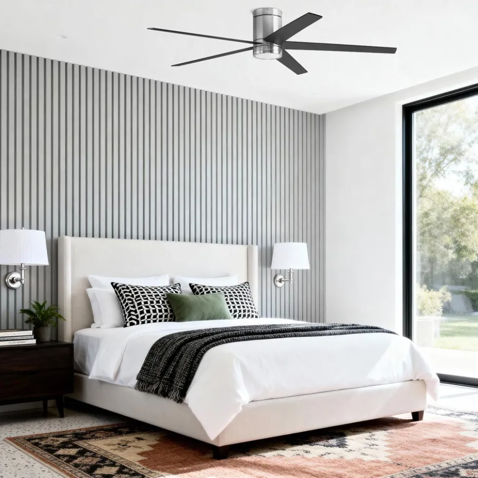 Honeywell Graceshire Ceiling Fan with Light, 60 Inch, Brushed Nickel - 53053