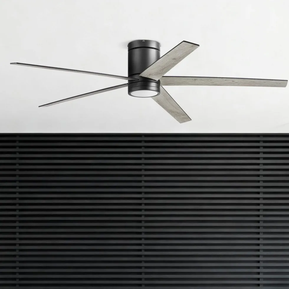 Honeywell Graceshire Ceiling Fan with Light, 60 Inch, Matte Black - 53052