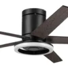 Honeywell Graceshire Contemporary Ceiling Fan with LED Ring Light, Dual Finish Blades and Reversible Motor - 52 Inch, Matte Black