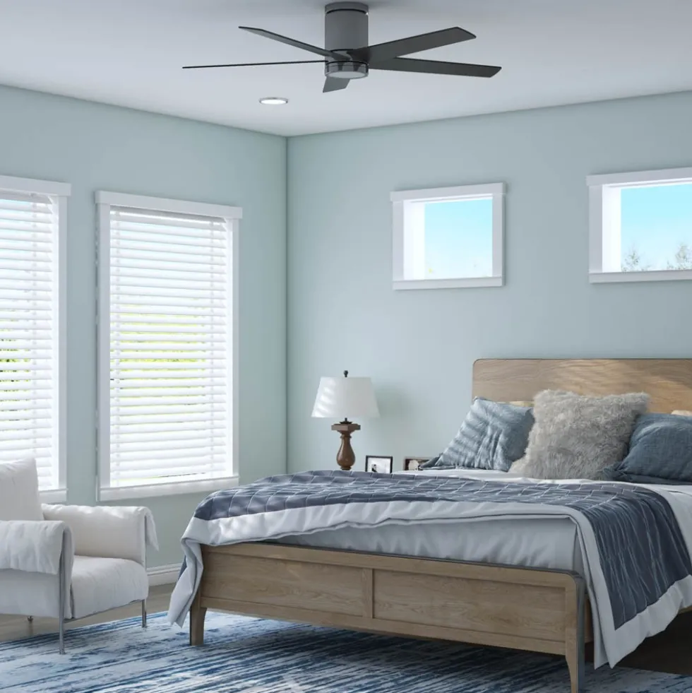 Honeywell Graceshire Indoor Flush Mount Ceiling Fan, Brushed Nickel, 52-Inch - 51860