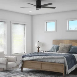 Honeywell Graceshire Indoor Flush Mount Ceiling Fan, Matte Black, 52 Inch - 51859