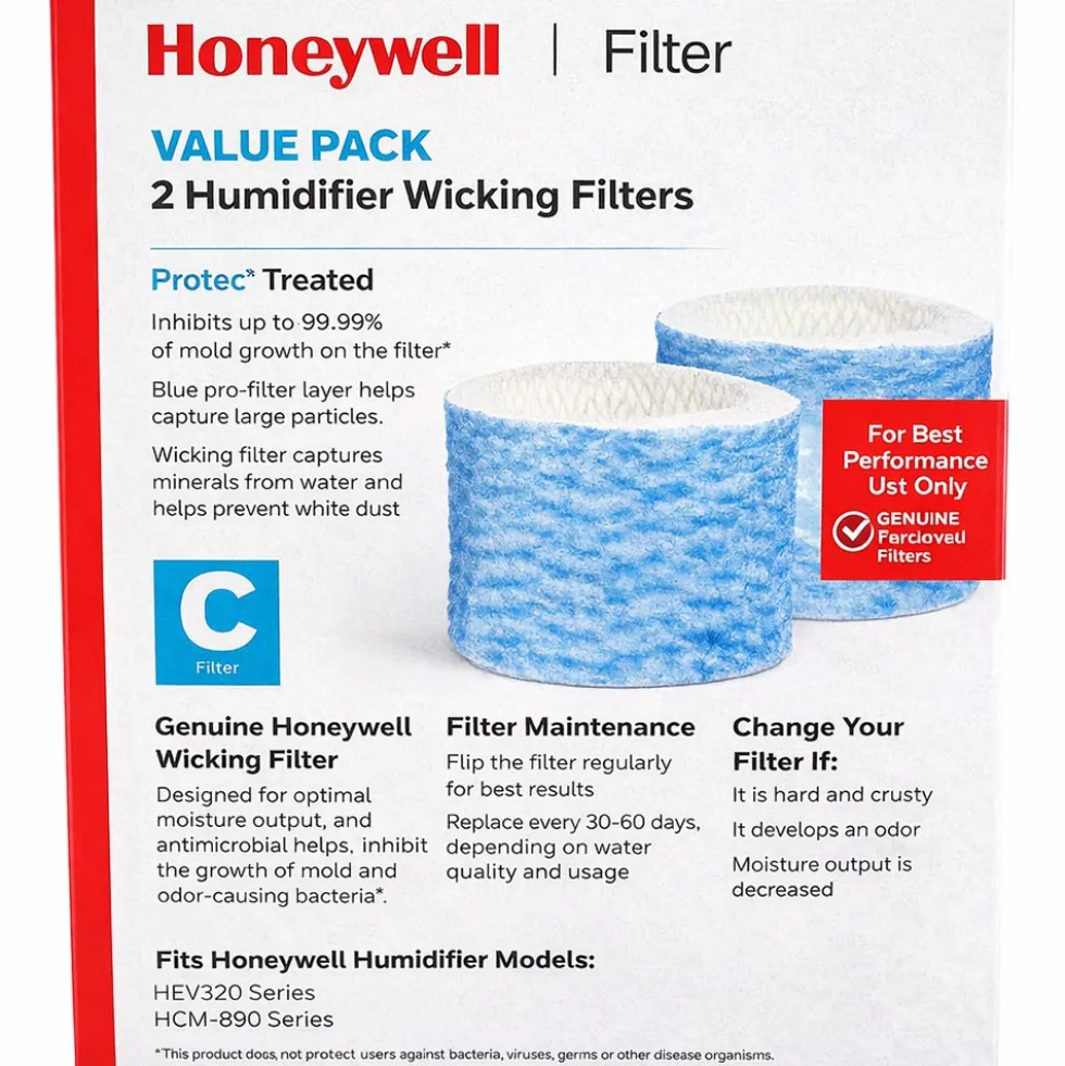 Honeywell HC888 Humidifier Filter Replacement, Wicking Filter C - 2 Pack