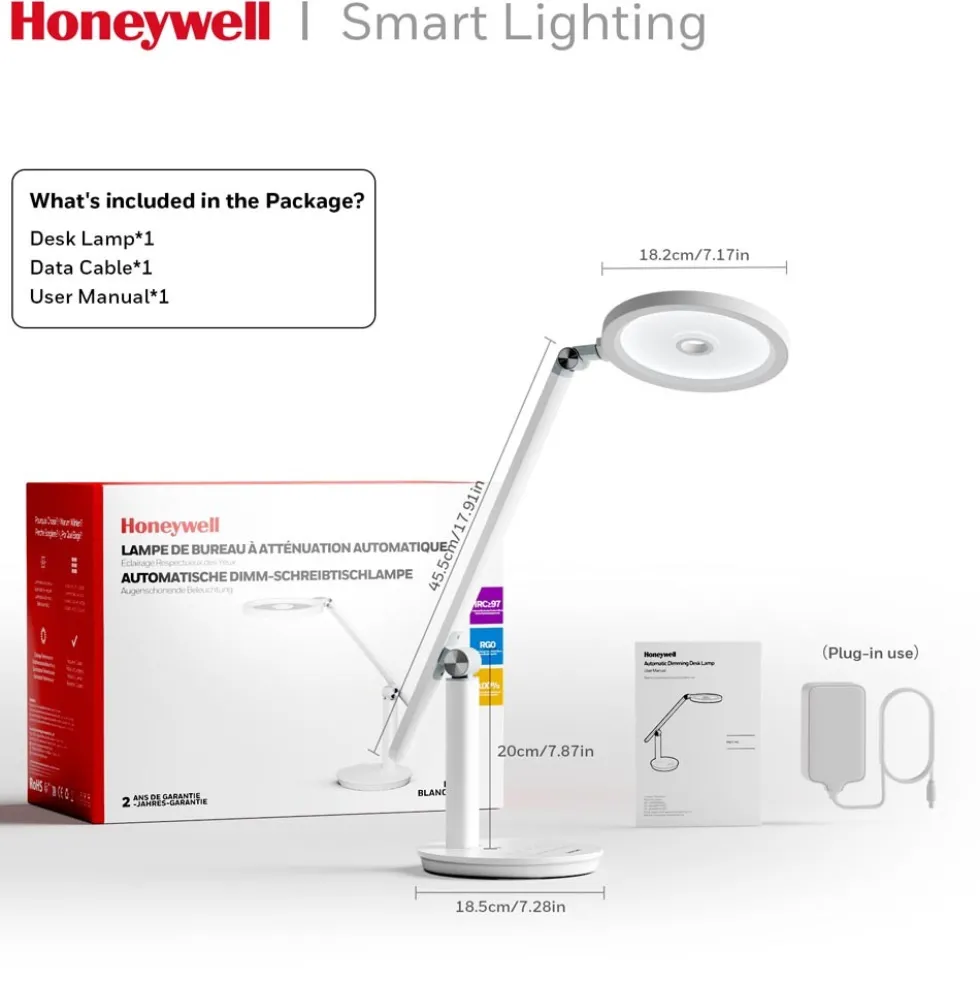 Honeywell H6 Desk Lamp with Touch Controls, White