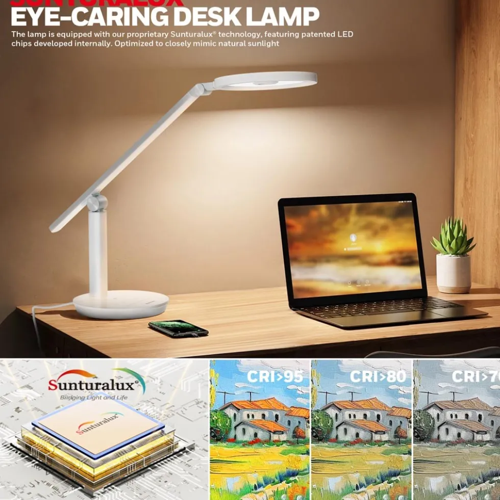 Honeywell H6 Desk Lamp with Touch Controls, White