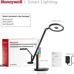 Honeywell H6 Modern Desk Lamp with Touch Controls, Black
