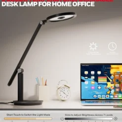 Honeywell H6 Modern Desk Lamp with Touch Controls, Black