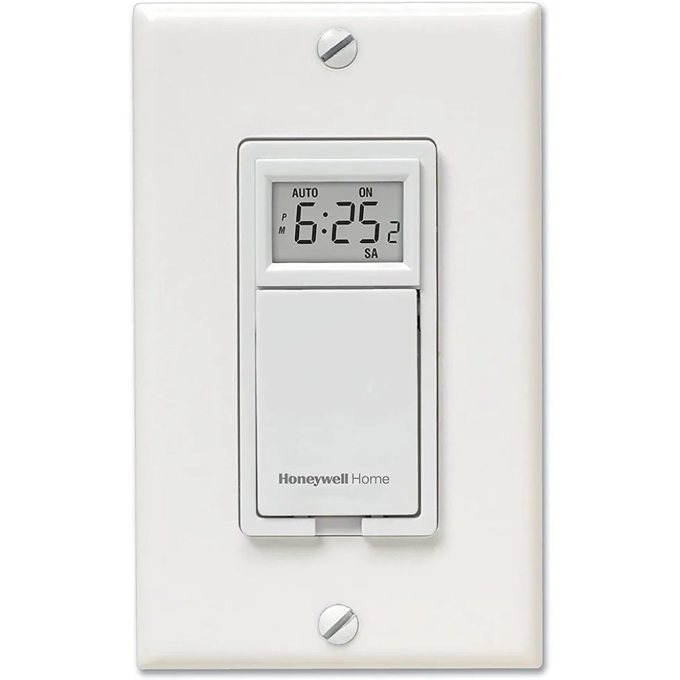 Honeywell Home 7 Day Programmable Light Switch Timer - RPLS730B, White
