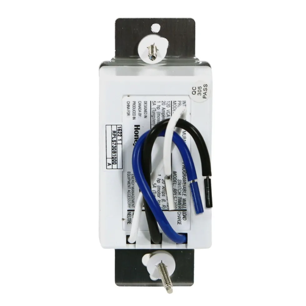 Honeywell Home 7 Day Programmable Light Switch Timer - RPLS730B, White