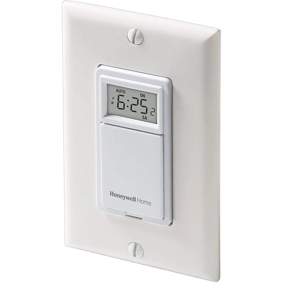 Honeywell Home Programmable Light Switch Timer, 40 Watt Minimum Lights Only - RPLS530A, White