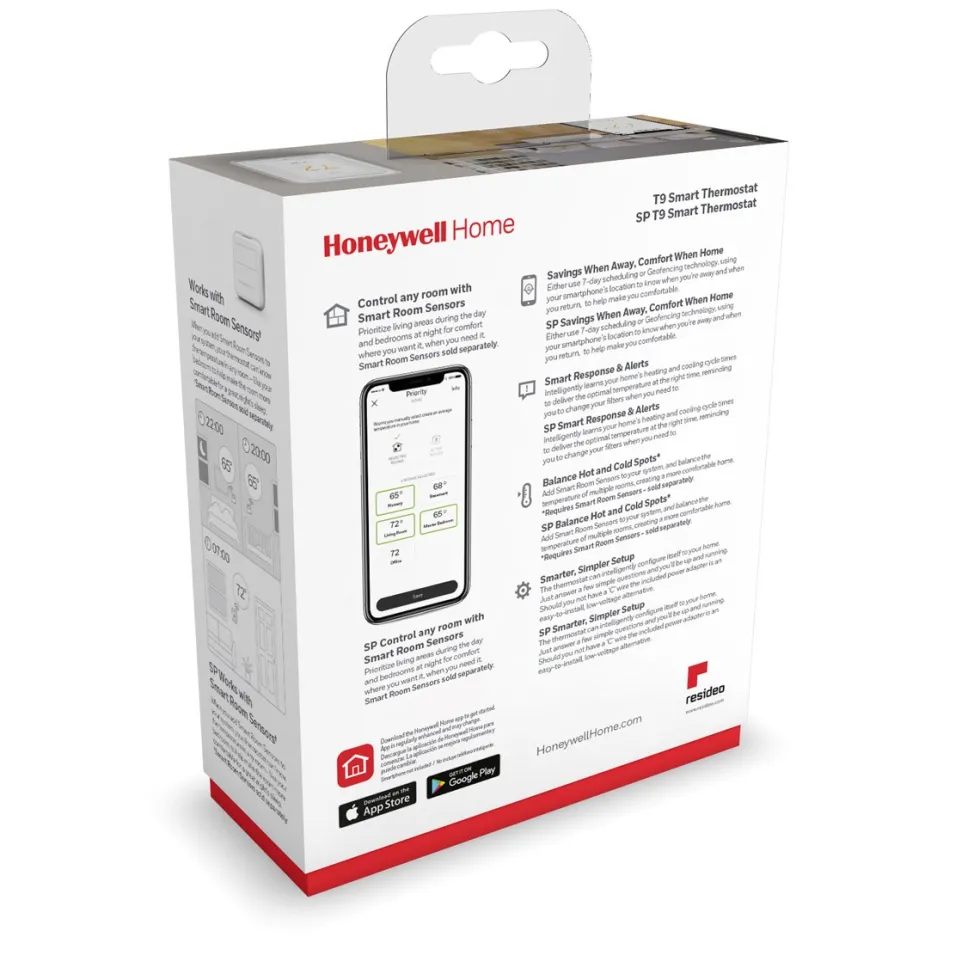 Honeywell Home T9 WiFi Smart Thermostat with Room Sensor - RCHT9610WFSW2003