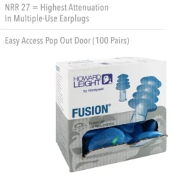 Honeywell Howard Leight Fusion Tapered TPE Corded Earplugs, 1000 Pairs