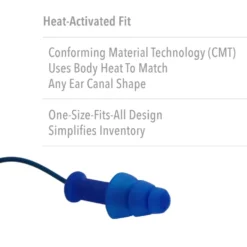 Honeywell Howard Leight SmartFit Tapered TPE Steel Corded Earplugs (100 Pack)