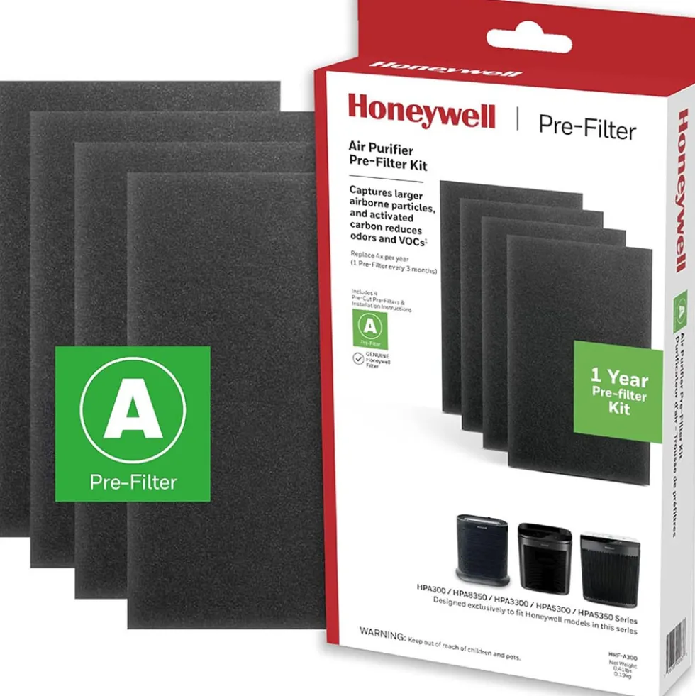 Honeywell HRF-A300 Pre-Cut Carbon Pre-Filter For HPA300 Series Air Purifiers - 4 Pack (Filter A)