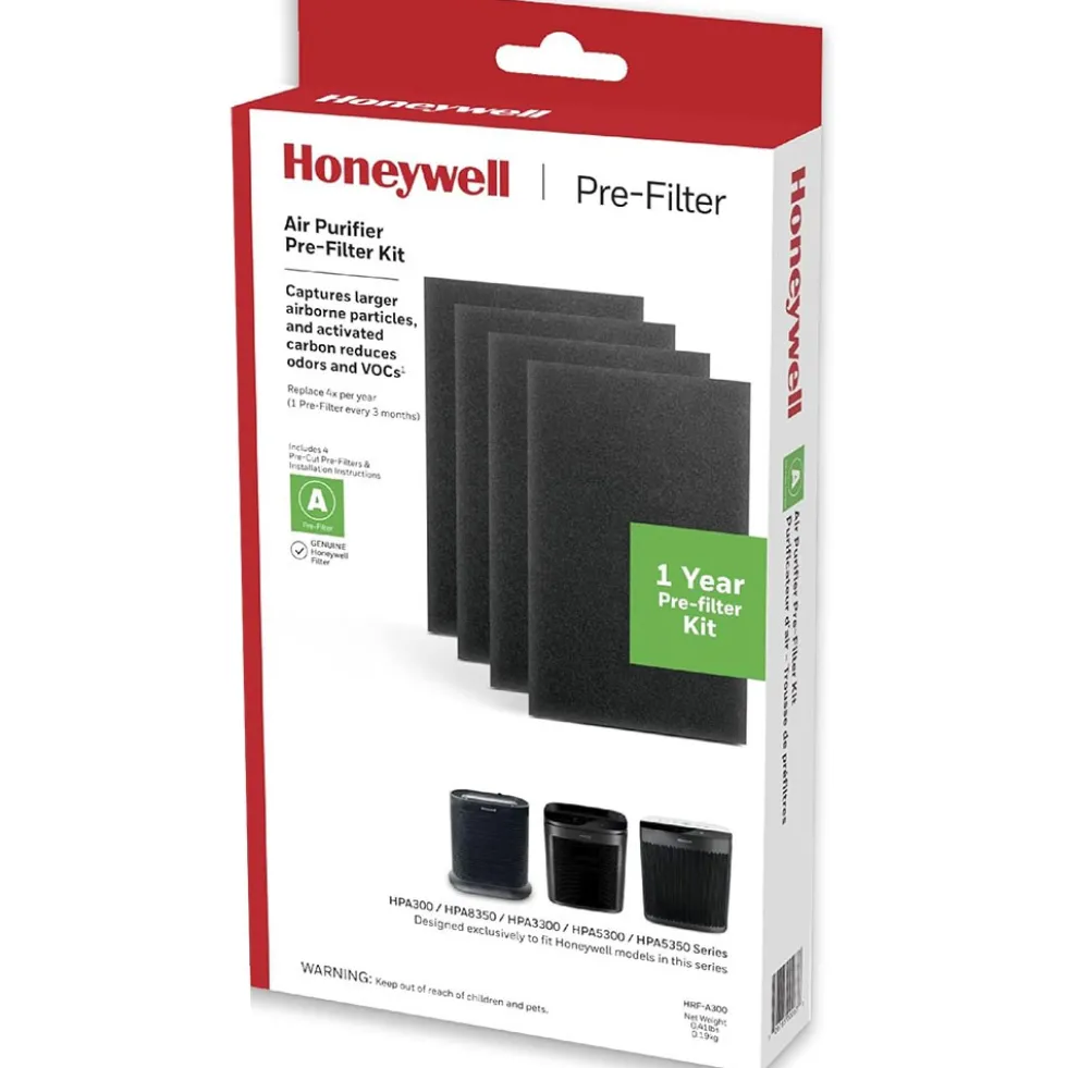 Honeywell HRF-A300 Pre-Cut Carbon Pre-Filter For HPA300 Series Air Purifiers - 4 Pack (Filter A)