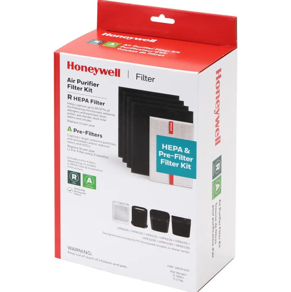 Honeywell HRF-ARVP100 HEPA Filter And Pre-Filter Combo Pack For HPA100 And HPA094 Series Air Purifiers (Filters A/R)