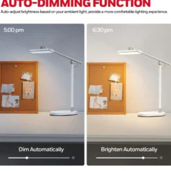 Honeywell Intelligent Dimmable Eye Protection Reading Desk Lamp, H4 Sunturalux, White - HWT-H4W