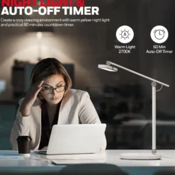 Honeywell Intelligent Dimmable Eye Protection Reading Desk Lamp, H4 Sunturalux, White - HWT-H4W