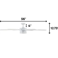 Honeywell Kaliza Ceiling Fan, Bright White, 56-Inch - 51477
