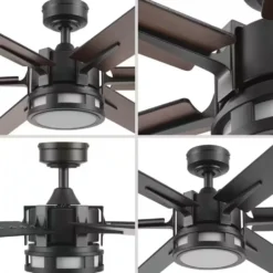 Honeywell Kaliza 60 inch Color Changing Indoor/Outdoor Ceiling Fan with Light and Remote and Six Reversible Finish Blades - 51907