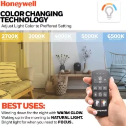 Honeywell Kaliza 60 inch Color Changing Indoor/Outdoor Ceiling Fan with Light and Remote and Six Reversible Finish Blades - 51907