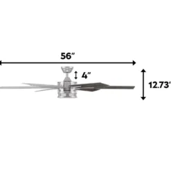 Honeywell Kaliza Indoor Ceiling Fan, Pewter, 56-Inch - 51626