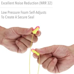 Honeywell Laser Lite High Visibility Corded Foam Earplugs, 100 Pack