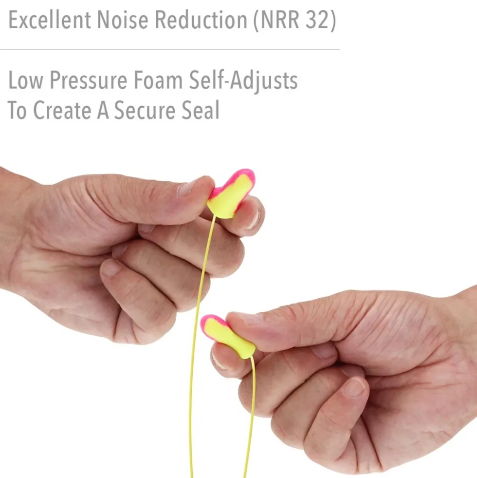 Honeywell Laser Lite High Visibility Corded Foam Earplugs, 100 Pack